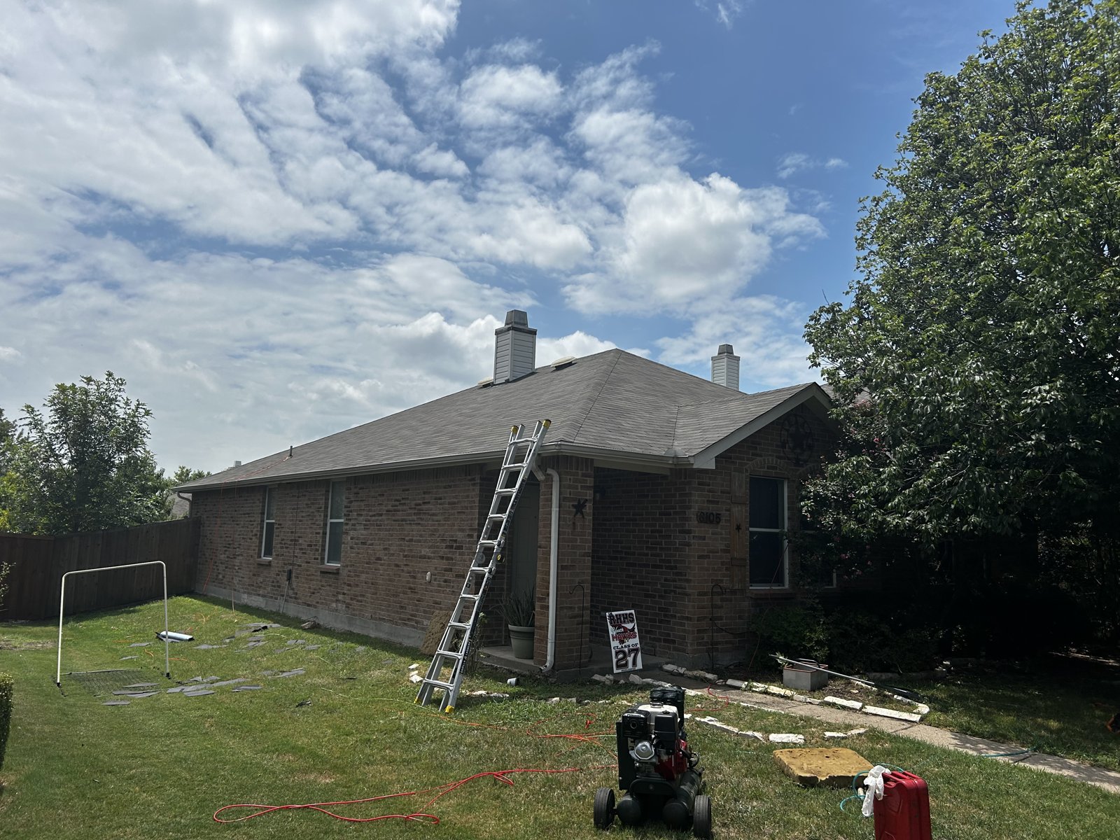 Completed new shingle roof on the same Rockwall, TX home